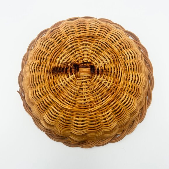 Set Of 3 Handwoven Wicker Baskets With Unique Patterns - Bread Baskets Or Wall - Picture 5 of 13